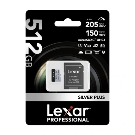 Karta pamięci Lexar High-Performance Silver Plus microSDXC 512GB + adapter