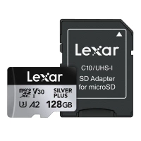 Karta pamięci Lexar High-Performance Silver Plus microSDXC 128GB + adapter