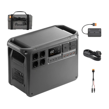 Zestaw DJI Power 2000 + panel solarny 100W + adapter MPPT + kabel MC4