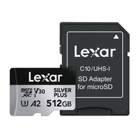 Karta pamięci Lexar High-Performance Silver Plus microSDXC 512GB + adapter