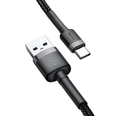 Kabel Baseus Cafule czarno-szary - typ C 3A 0,5m