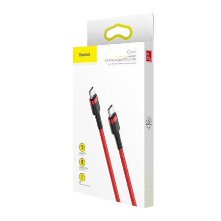 Kabel PD Baseus Cafule czerwony - typ C 1m 3A