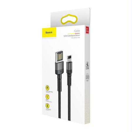 Kabel USB 2.0 Baseus Cafule szaro-czarny - Lightning 1m 2,4A