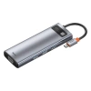 Hub 9w1 Baseus Metal Gleam Series USB-C do 3x USB 3.0 + HDMI + USB-C PD + Ethernet RJ45 + microSD/SD + VGA